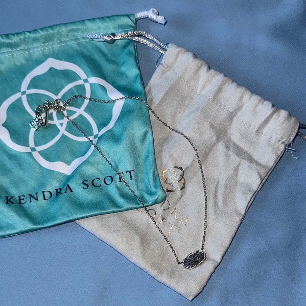 Kendra Scott Silver Necklace with Sparkling Pendant